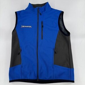 Menards Store Employee Work Uniform Vest MENS Blue Black Full Zip SIZE MEDIUM